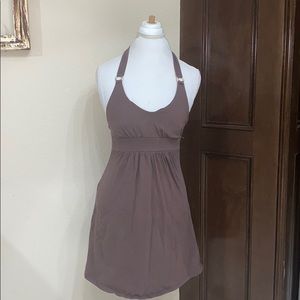W Wrapper Scoop Neck Tie Cotton Dress